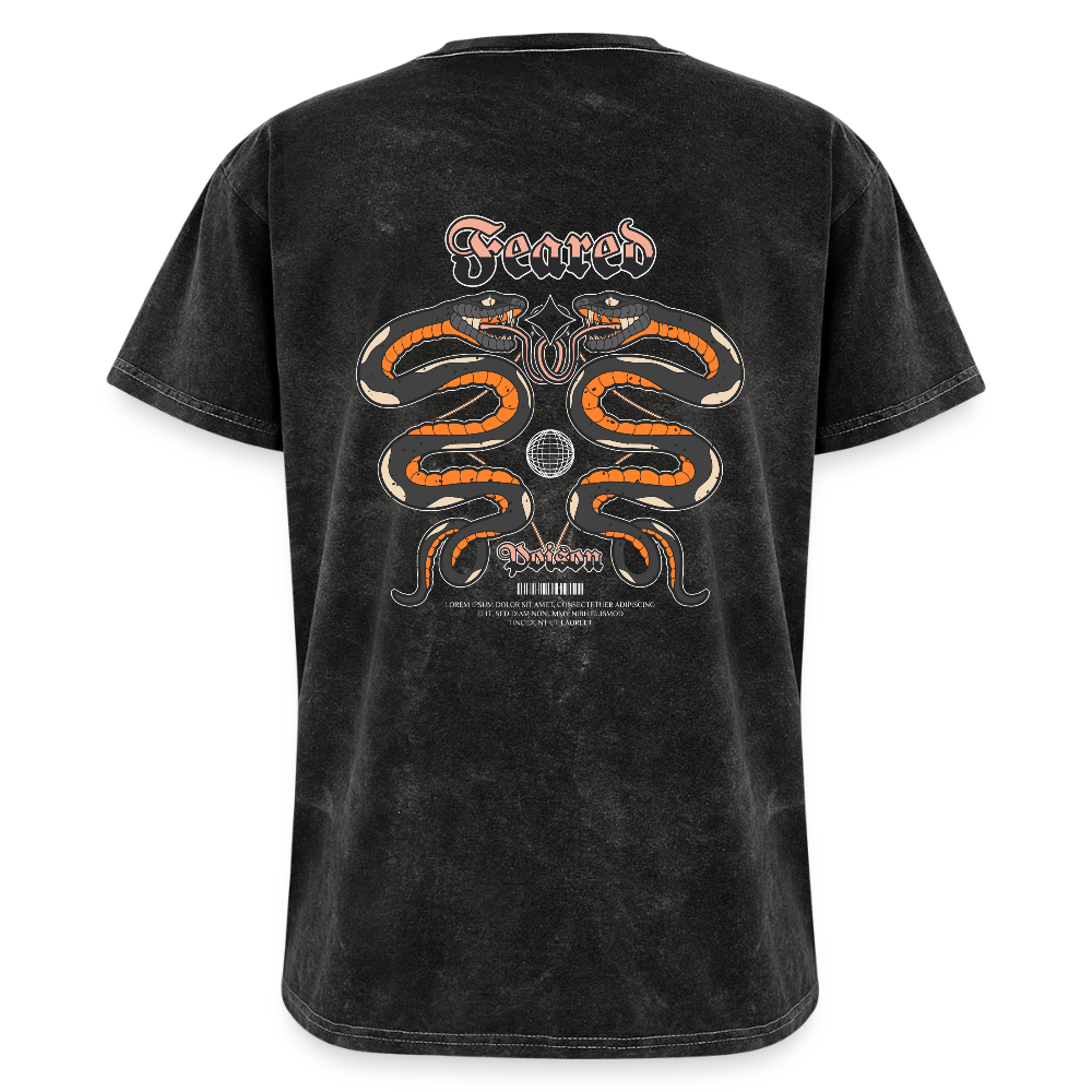 Men's Graphic Printed Mineral Wash T-shirt - mineral black