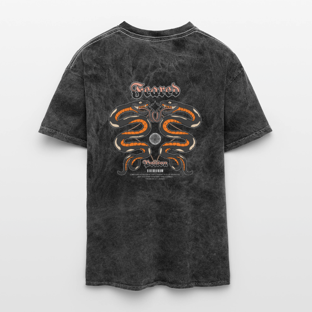 Men's Graphic Printed Mineral Wash T-shirt - mineral black