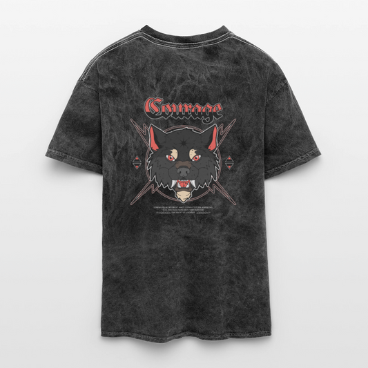 Mineral Wash Printed T-shirt - mineral black